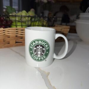 Starbucks Coffee Cup Mug 9 oz Green Siren Logo Vintage 2005 White